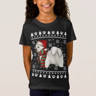 コトンデトゥライヤードッグサンタハットクリスマス醜いクリスマス Tシャツ