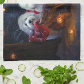 コトンデトゥルイヤースワイクリスマスデコール キッチンタオル (折り畳み)