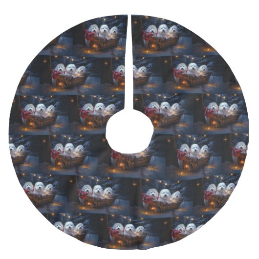 コトンデトゥルイヤースワイクリスマスデコール ブラッシュドポリエステルツリースカート (正面)