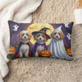 コトンデトゥルイヤードッグスパンプキンハロウィンおもしろい ランバークッション (ブランケット)