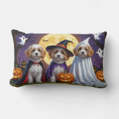 コトンデトゥルイヤードッグスパンプキンハロウィンおもしろい ランバークッション (正面)