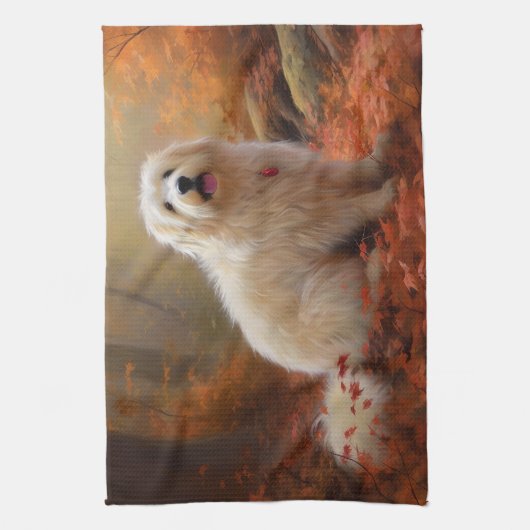 コトンデトゥルライアイン紅葉秋インスパイア キッチンタオル (縦)