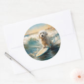 コトンドゥチュラービーチサーフィン絵画ズ ラウンドシール (封筒)