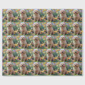 コトンドゥチュリードッグ春の花絵を描ズ ラッピングペーパー (フラット)