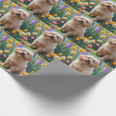 コトンドゥチュリードッグ春の花絵を描ズ ラッピングペーパー (角)