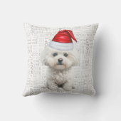 コトンドチュリードッグウォーターカラークリスマス クッション (裏面)