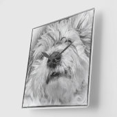 コトン・ド・チュラードッグ スクエア壁時計 (傾斜)