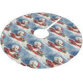 コトン・ド・トラーそりを雪のクリスマスに入れる ブラッシュドポリエステルツリースカート (アングル)