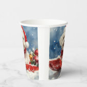 コトン・ド・トラーそりを雪のクリスマスに入れる 紙コップ (右)