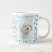 コトン・ド・絵画チュリーズ – かわいいオリジナルドッグアート ジャンボコーヒーマグカップ (右)