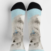 コトン・ド・絵画チュリーズ – かわいいオリジナルドッグアート ソックス (上部)