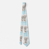 コトン・ド・絵画チュリーズ – かわいいオリジナルドッグアート ネクタイ (裏面)