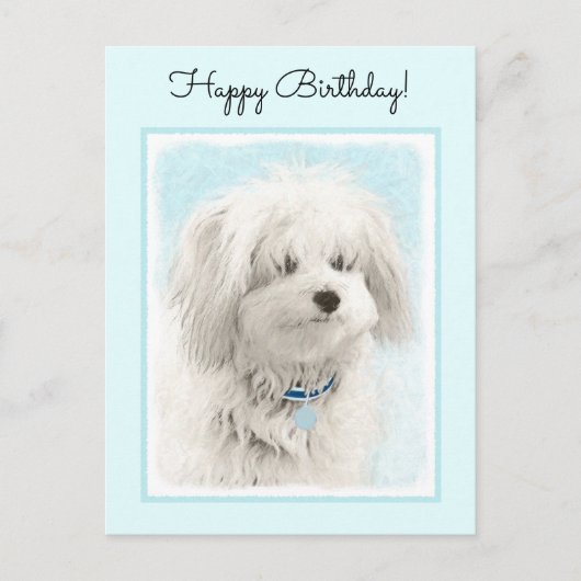 コトン・ド・絵画チュリーズ – かわいいオリジナルドッグアート ポストカード (正面)