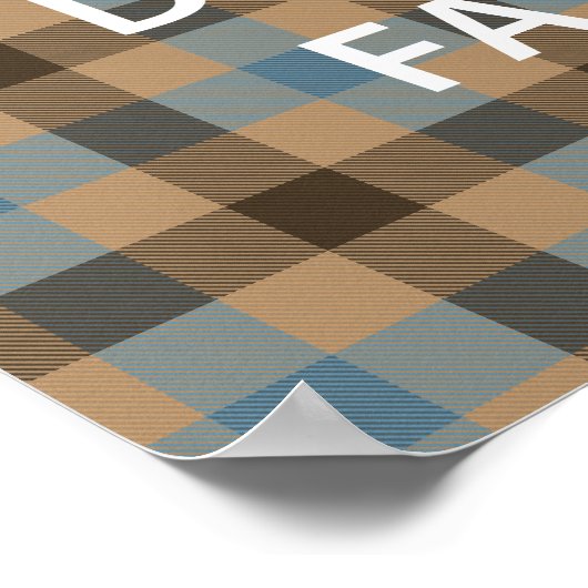 コト保ッシュタータンチェックとCalm and Dinna Fash ポスター (角)