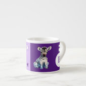 コドモのゼブラマパーソナライズされたグ名パープル エスプレッソカップ (正面右)