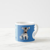 コドモのゼブラマパーソナライズされたグ名blue エスプレッソカップ (正面右)