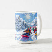 コドモ達が喜んで冬のおもしろいを眠る コーヒーマグカップ (正面右)