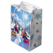 コドモ達が喜んで冬のおもしろいを眠る ミディアムペーパーバッグ (裏面アングル)