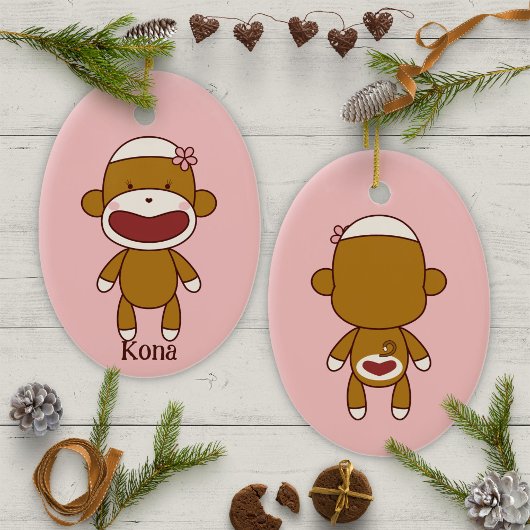 コナザソックモンキークリスマスツリー セラミックオーナメント