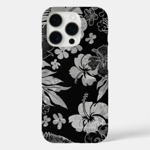コナタイムズハイビスカスハワイアンエンジニアードブラックグレー iPhone 16 PROケース