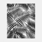 コナパームハワイアンリーフトロピカルブラック フリースブランケット (正面)