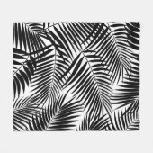 コナパームハワイアンリーフトロピカルブラック フリースブランケット (正面(横))