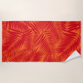 コナパームハワイアンリーフトロピカルレッド ビーチタオル (正面)