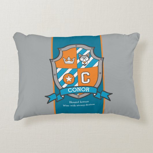 コナーまたは手紙Cの少年の名前は子供のカスタム意味 アクセントクッション (正面)