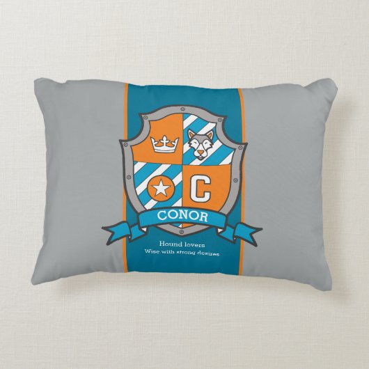 コナーまたは手紙Cの少年の名前は子供のカスタム意味 アクセントクッション (裏面)