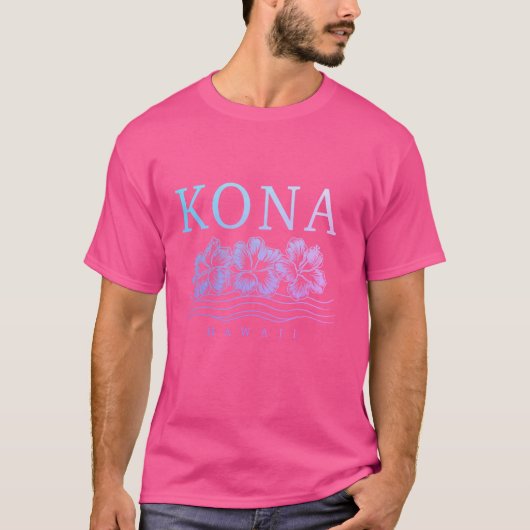 コナ ハワイ フラワー ハイビスカス サーファー お土産 Tシャツ (正面)