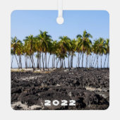 コナ、ハワイ、両面スクエア、セラミックオーナメント メタルオーナメント (裏面)