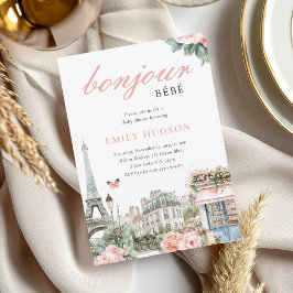 コニチワ ベベ パリ フランス ベビーシャワー インビテーション