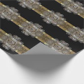 コニャックのレースのモノグラムの美しい ラッピングペーパー (角)