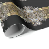 コニャックのレースのモノグラムの美しい ラッピングペーパー (ロールコーナー)