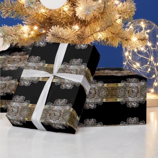 コニャックモノグラム光沢美しい ラッピングペーパー (クリスマス)