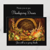 コニャック満載の感謝祭パーティー 招待状 (正面/裏面)