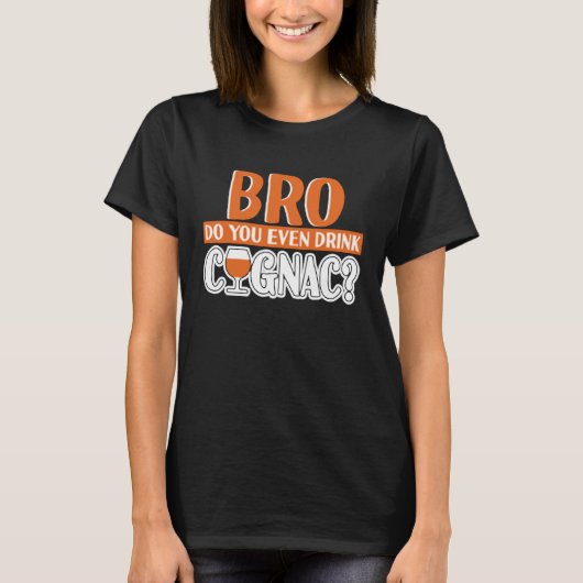 コニャック・コニャックを飲む Tシャツ (正面)