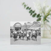 コニーアイランドのポニー乗り物、1904年 ポストカード (スタンド正面)