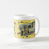 コニーアイランドのヴィンテージの郵便はがきのマグからの挨拶 コーヒーマグカップ (正面右)