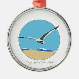 コニーアイランドニューヨークシーガルオーバービーチ セラミックオーナメント