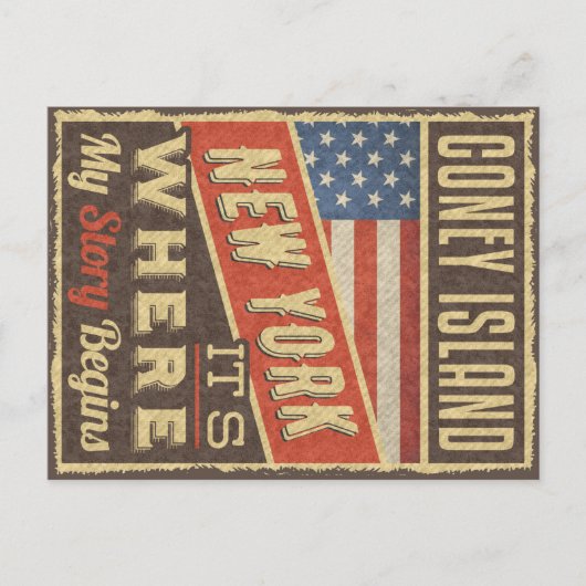 コニーアイランドニューヨーク ポストカード (正面)