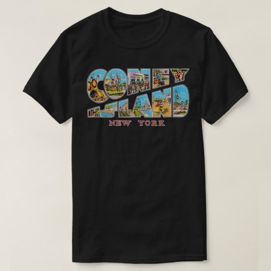 コニーアイランドニューヨークNYヴィンテージレトロ土産 Tシャツ (デザイン正面)