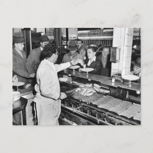 コニーアイランドネイサンのホットドッグスタンド ポストカード (正面)