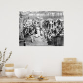 コニーアイランドビーチシーン ポスター (キッチン)