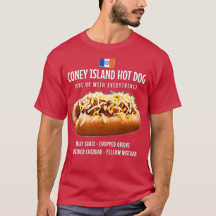 コニーアイランドホットドッグミートソース玉ねぎチェダー Tシャツ