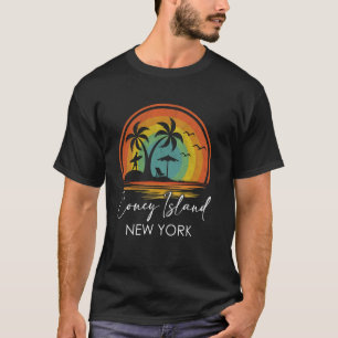 コニーアイランド ニューヨーク 夏の休暇 トロピカル サン Tシャツ
