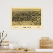 コニーアイランド， NYパノラママップ – 1906 ポスター (キッチン)