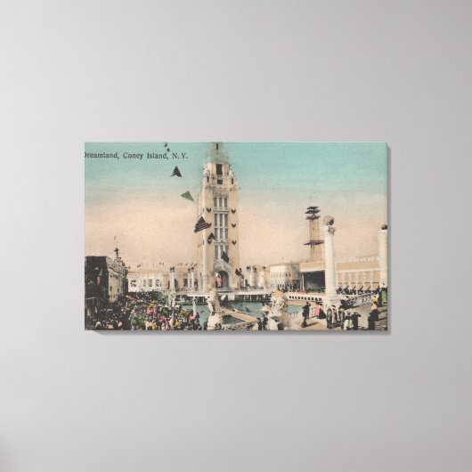 コニーアイランド， NY – ドリームランドライド キャンバスプリント (正面)