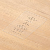 コニーモダンエレガントな結婚式 アクリル招待状 (レイダウン)