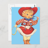 コニー女性のカーボーイ ポストカード (正面/裏面)